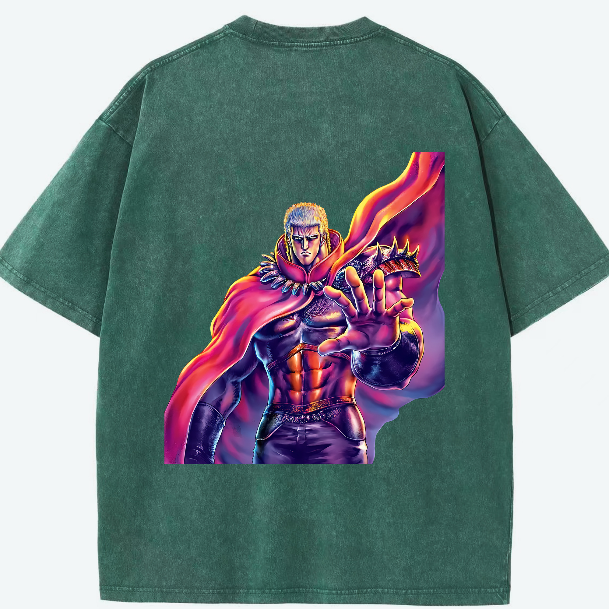 （画像用） 北斗の拳 Fist of the North Star 綿100% ヴィンテージ風 半袖Tシャツ（背面プリント）